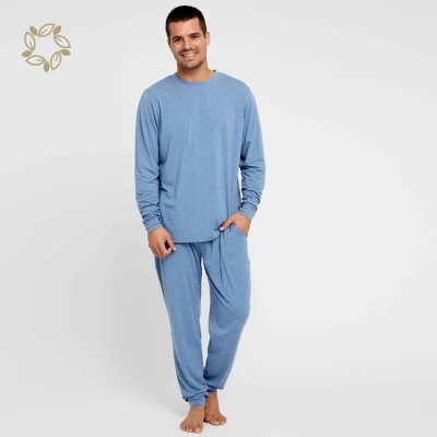 Baumwoll-Jersey-Loungewear für Männer, maßgeschneiderter Herren-Lounge-Bio-Pyjama, Bambus-Loungewear, Herren-Pyjama, Herbst-Bambus-Pyjama, Öko