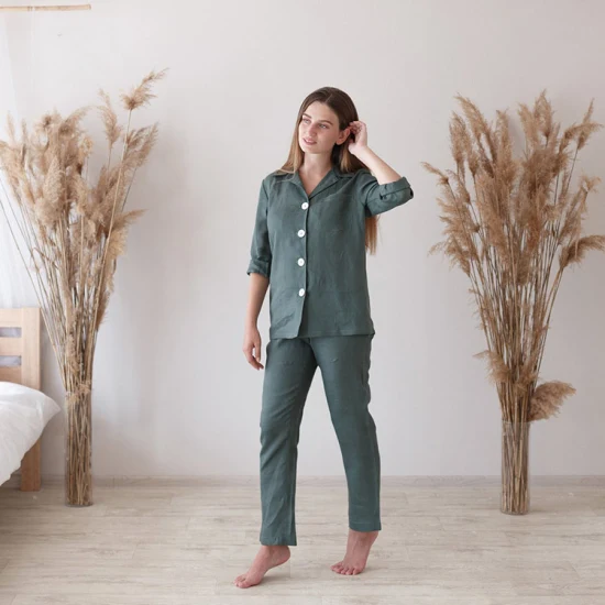 Damen-Bambus-Pyjama-Damen-Pyjama-Sets Großhandel Damen Logunwear Bio-Bambus-Pyjama Bambus-Stoff-Pyjama-Damen-Nachtwäsche